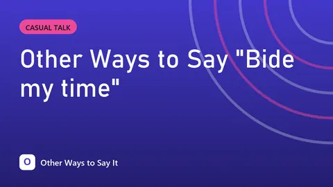 Other Ways to Say "Bide my time"