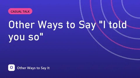 Other Ways to Say "I told you so"