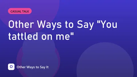 Other Ways to Say "You tattled on me"